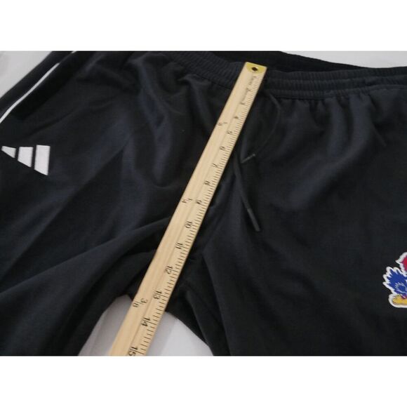 Adidas Kansas Jayhawks Men's Black Velour Jogger Sweatpants XL - Picture 9 of 13